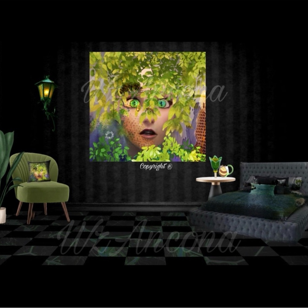 Nature Wall Art Animation 3D Abstract “Buzzing”, print canvas painting/picture
